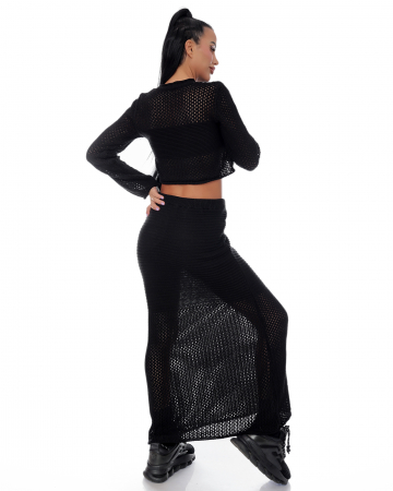 Costum cu fusta si bluza, cu aspect tricotat [3]