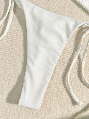 Costum de baie 2 piese, cu fluture, alb [2]