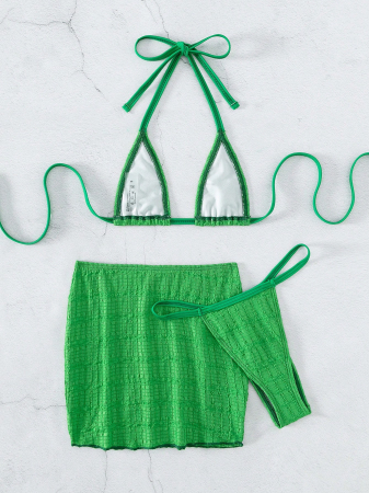 Costum de baie 3 piese, verde [3]