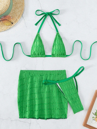 Costum de baie 3 piese, verde [2]