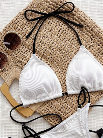 Costum de baie, alb, din 2 piese [2]
