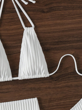 Costum de baie, alb, din 3 piese [2]