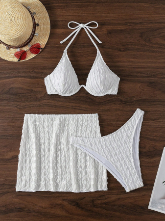 Costum de baie alb, din 3 piese [4]