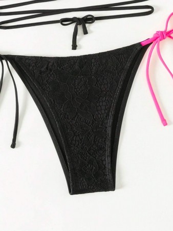 Costum de baie cu 2 piese, animal print si rosu [5]