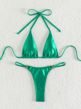 Costum de baie cu 2 piese, din satin [4]