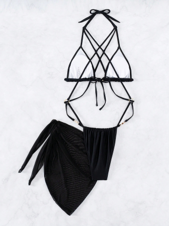 Costum de baie cu 2 piese si accesorii metalice [3]