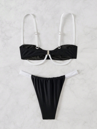 Costum de baie cu 2 piese si decupaj [3]