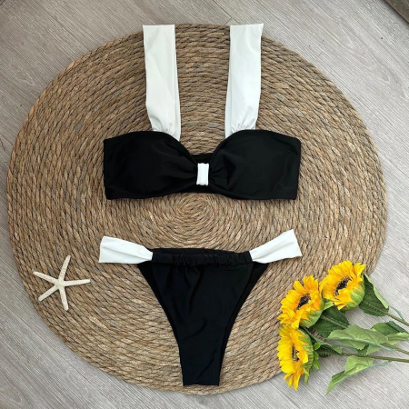 Costum de baie cu 3 piese, negru [5]