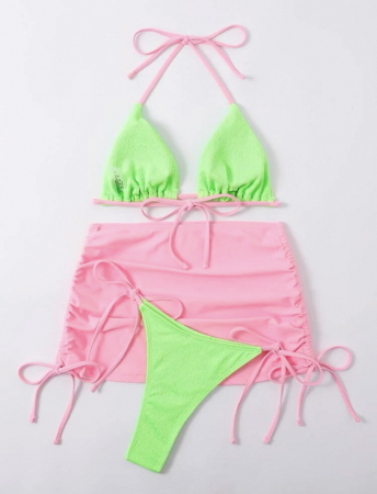 Costum de baie cu 3 piese, verde [2]