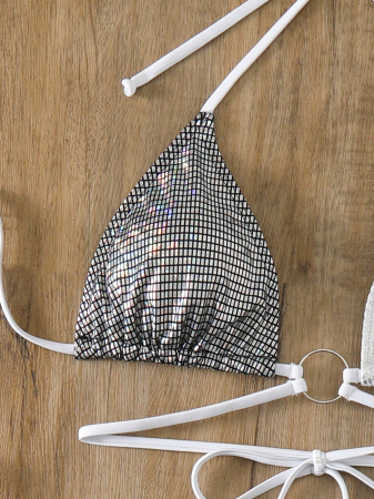 Costum de baie cu aspect metalic [5]