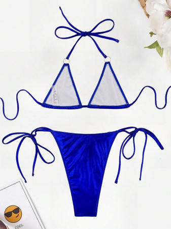 Costum de baie cu aspect stralucitor din 2 piese [3]