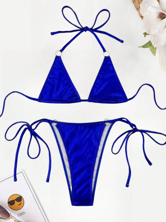 Costum de baie cu aspect stralucitor din 2 piese [2]