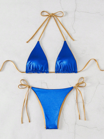 Costum de baie cu doua fete si aspect satinat [4]