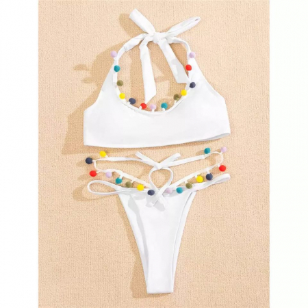 Costum de baie din 2 piese, alb [2]
