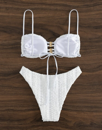 Costum de baie din 2 piese, alb [2]