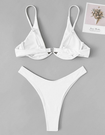 Costum de baie din 2 piese, alb [1]