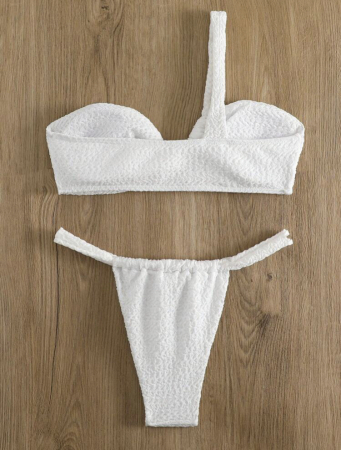 Costum de baie din 2 piese, alb [3]