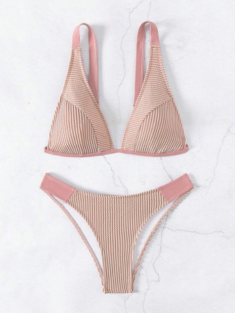 Costum de baie din 2 piese, argintiu, cu accesorii metalice [2]