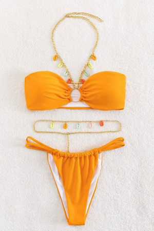 Costum de baie din 2 piese, cu accesorii metalice [2]