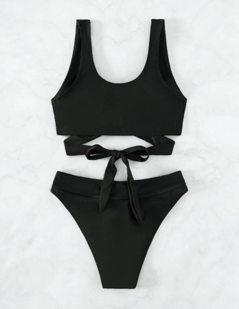 Costum de baie din 2 piese, cu accesorii metalice [3]