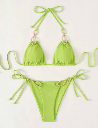 Costum de baie din 2 piese, cu accesorii metalice [2]
