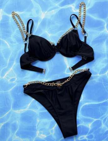 Costum de baie din 2 piese, cu accesorii metalice [2]