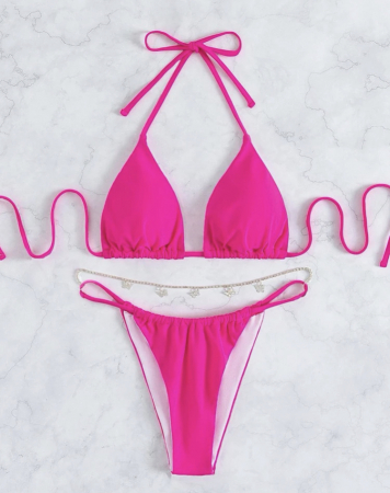 Costum de baie din 2 piese, cu accesoriu metalic [3]