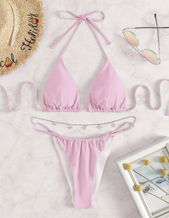 Costum de baie din 2 piese, cu accesoriu metalic [2]