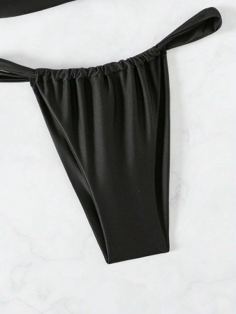 Costum de baie cu 2 piese, animal print si rosu [4]