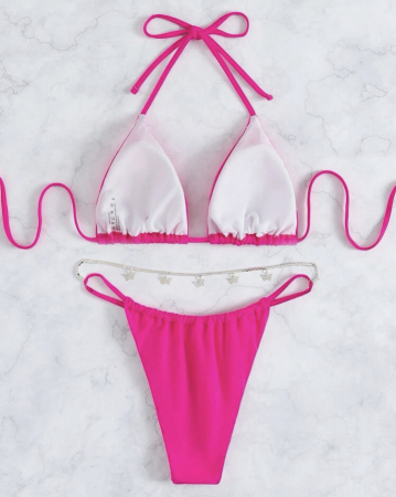 Costum de baie din 2 piese, cu accesoriu metalic [2]