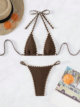Costum de baie din 2 piese, cu aspect creponat [2]