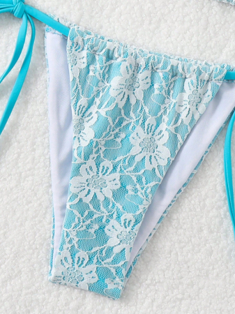 Costum de baie din 2 piese, cu aspect dantelat [4]