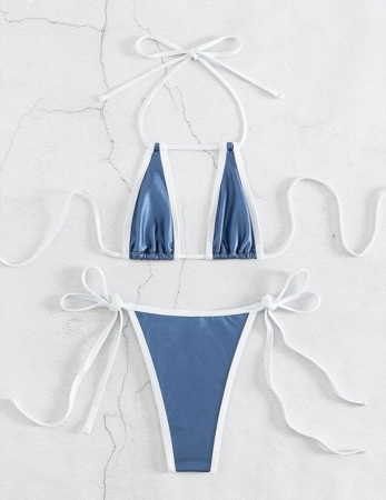 Costum de baie din 2 piese, cu aspect metalic [2]