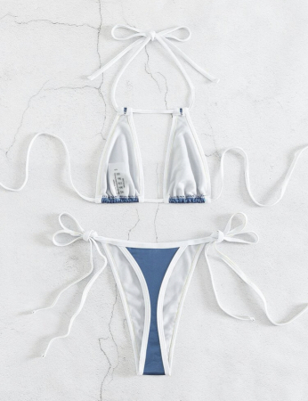 Costum de baie din 2 piese, cu aspect metalic [3]