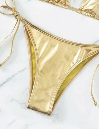 Costum de baie din 2 piese, cu aspect stralucitor [2]