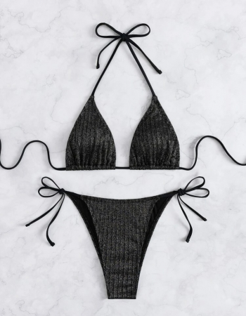 Costum de baie din 2 piese, cu aspect stralucitor [3]