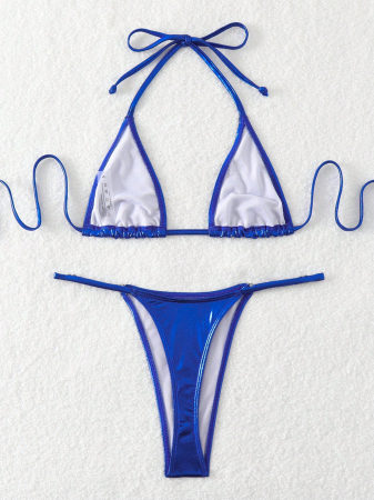 Costum de baie din 2 piese, cu aspect stralucitor [3]