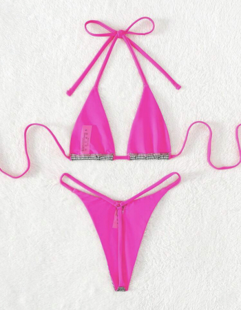 Costum de baie din 2 piese, cu aspect stralucitor [3]