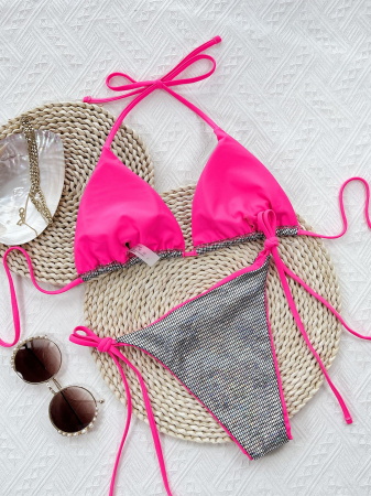 Costum de baie din 2 piese, cu aspect stralucitor [1]