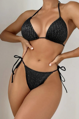 Costume de baie - Costum de baie din 2 piese, cu aspect stralucitor