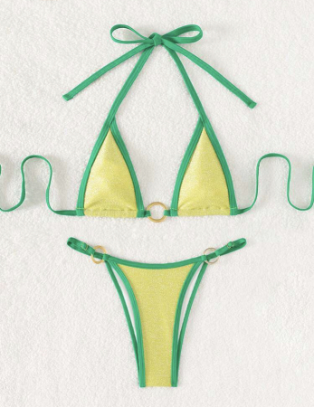 Costum de baie din 2 piese, cu aspect stralucitor [2]