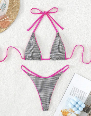 Costum de baie din 2 piese, cu aspect stralucitor [2]