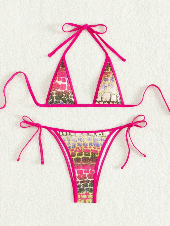 Costum de baie din 2 piese, cu aspect stralucitor [2]