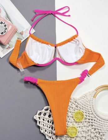 Costum de baie din 2 piese, cu aspect tricotat [1]