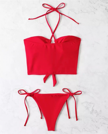 Costum de baie din 2 piese, cu decupaje [1]