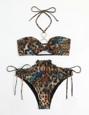 Costum de baie din 2 piese, cu imprimeu [3]