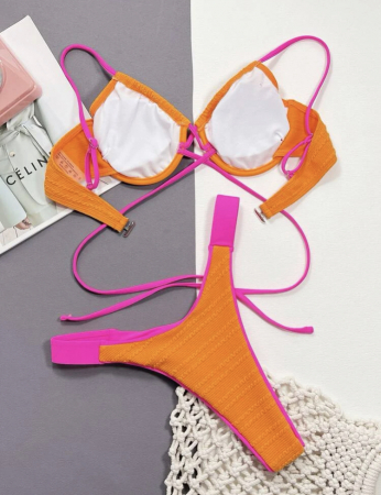 Costum de baie din 2 piese, cu aspect tricotat [1]