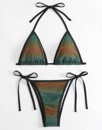 Costum de baie din 2 piese, cu model tip plasa [1]