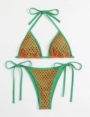 Costum de baie din 2 piese, cu model tip plasa [3]