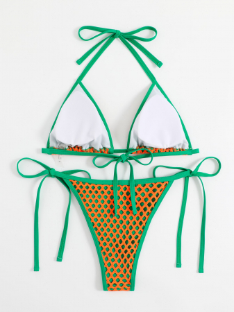 Costum de baie din 2 piese, cu model tip plasa [2]